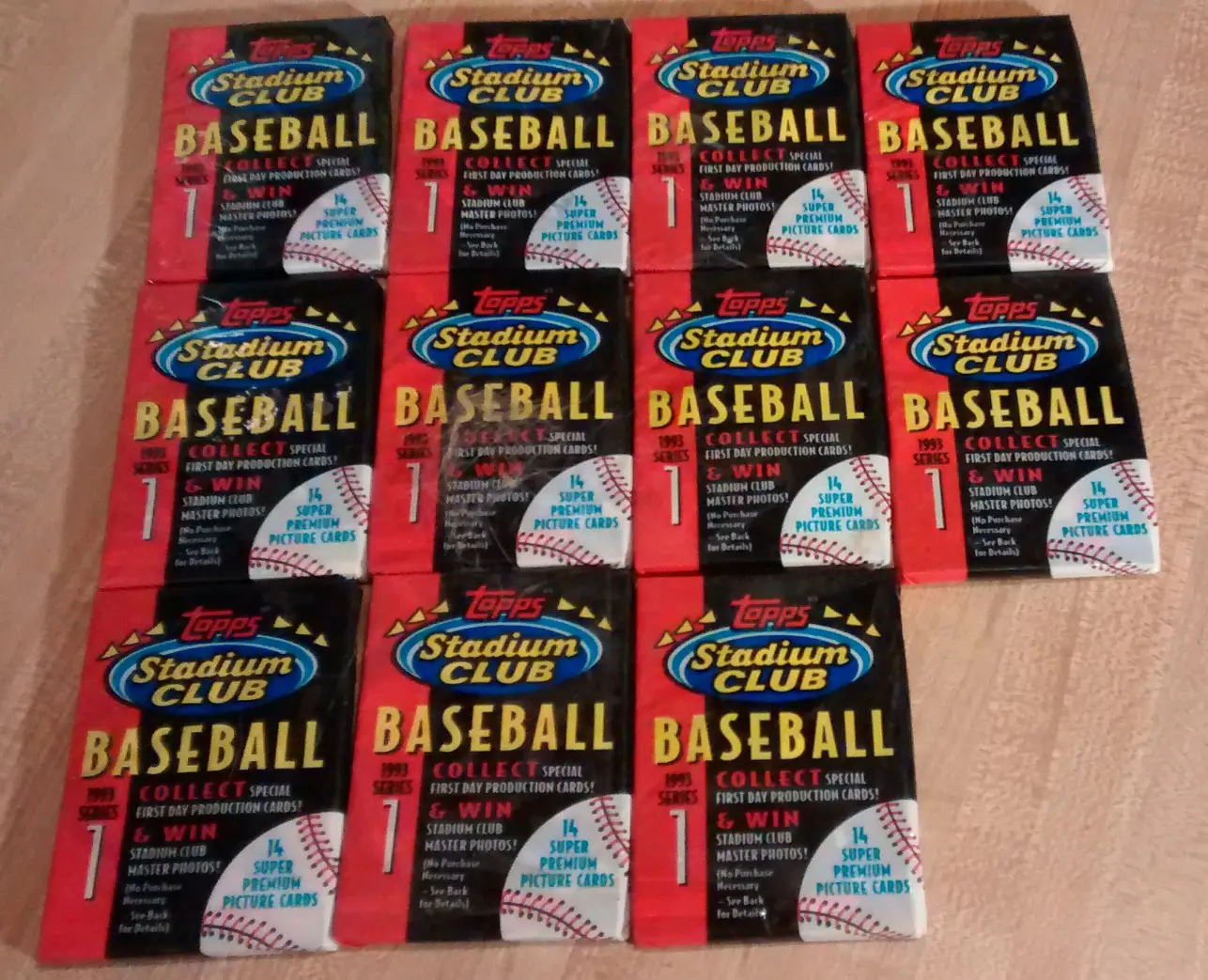 1993 Topps Stadium Club BB 1 - 11 Wax Packs