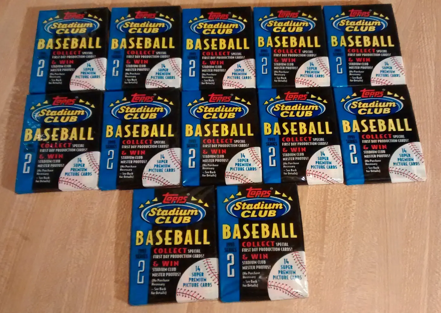 1993 Topps Stadium Club BB Series 2 - 12 Wax Packs